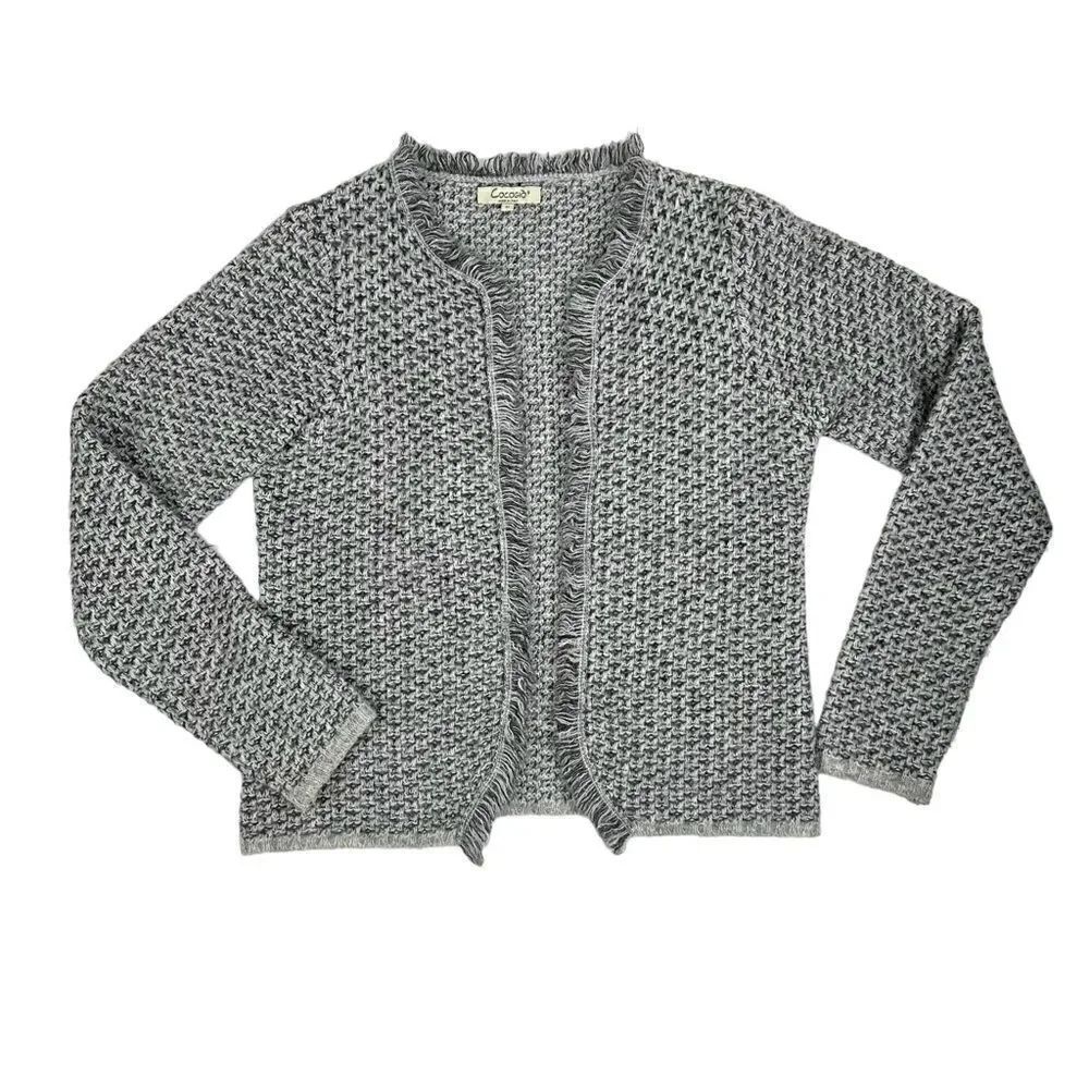 Cocogio Cardigan Sweater Open Front Size M Made In Italy Mohair Wool